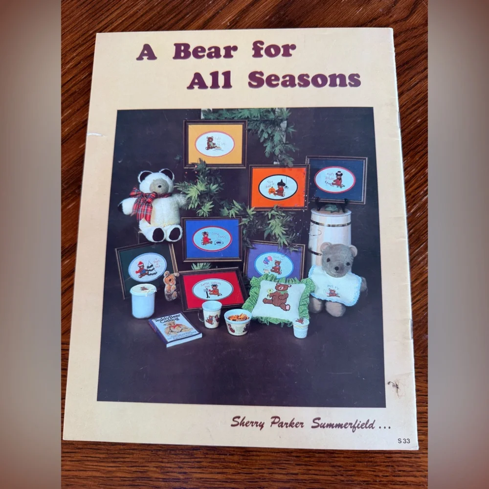 Vintage Bears‎ Cross Stitch Pattern Books lot of 5 cinnamon bear comforts pandas